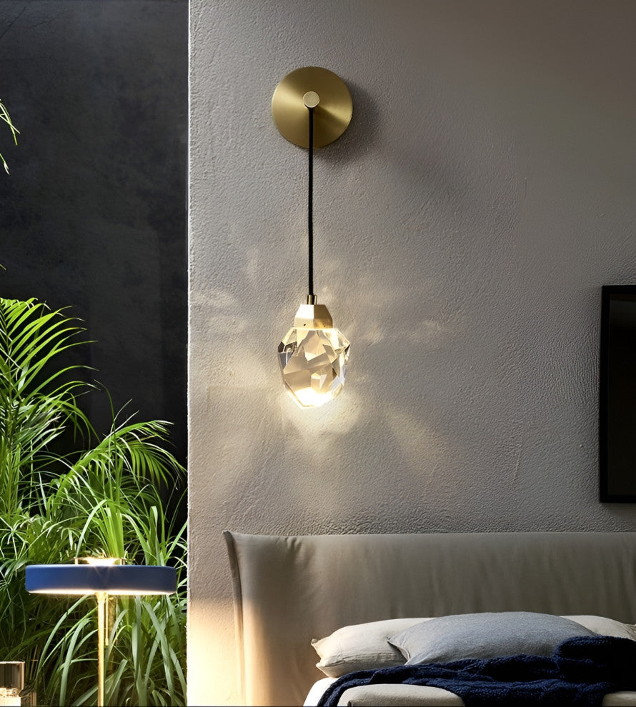 Getafe | Diamond Design Crystal Led Wall Sconce, B, Warm White