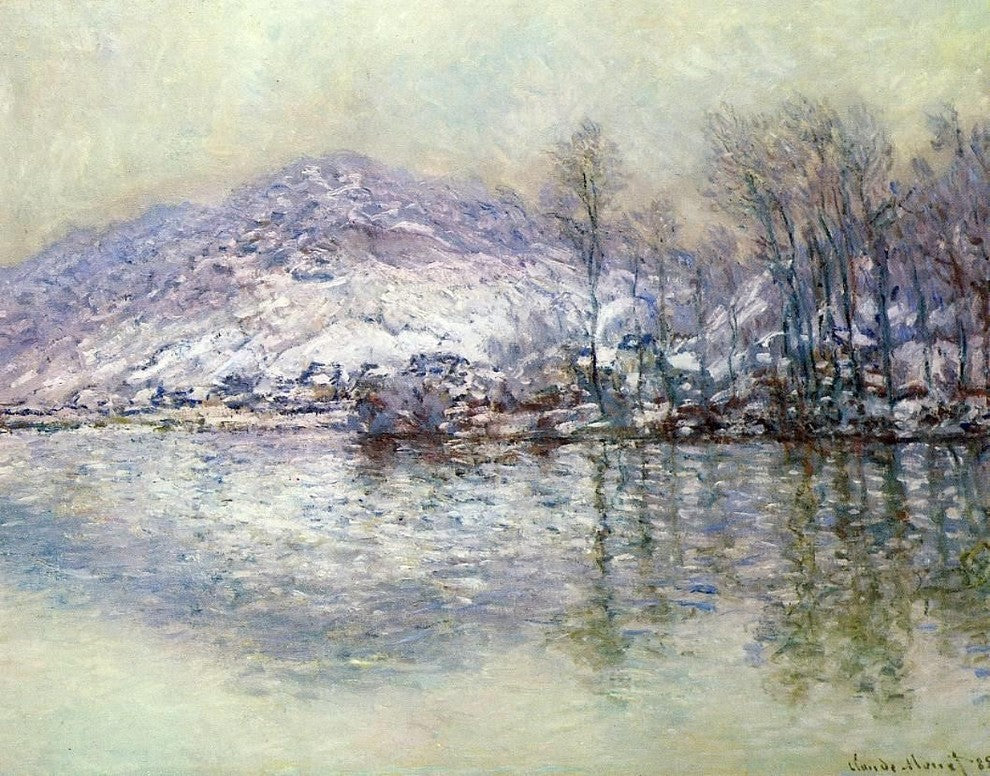 Claude Oscar Monet The Seine at Port Villez Snow Effect Gallery Wrapped Canvas
