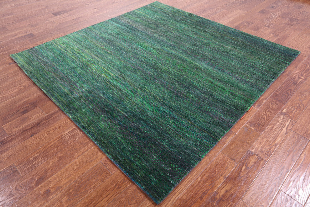 7' Square Wool & Silk Super Savannah Gabbeh Handmade Rug - Q13060