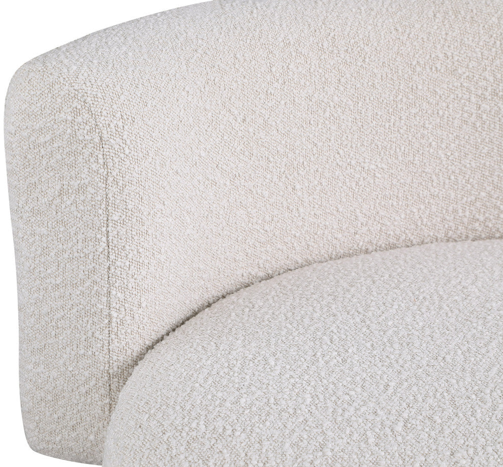 Como Boucle Fabric Upholstered Accent Chair, Cream