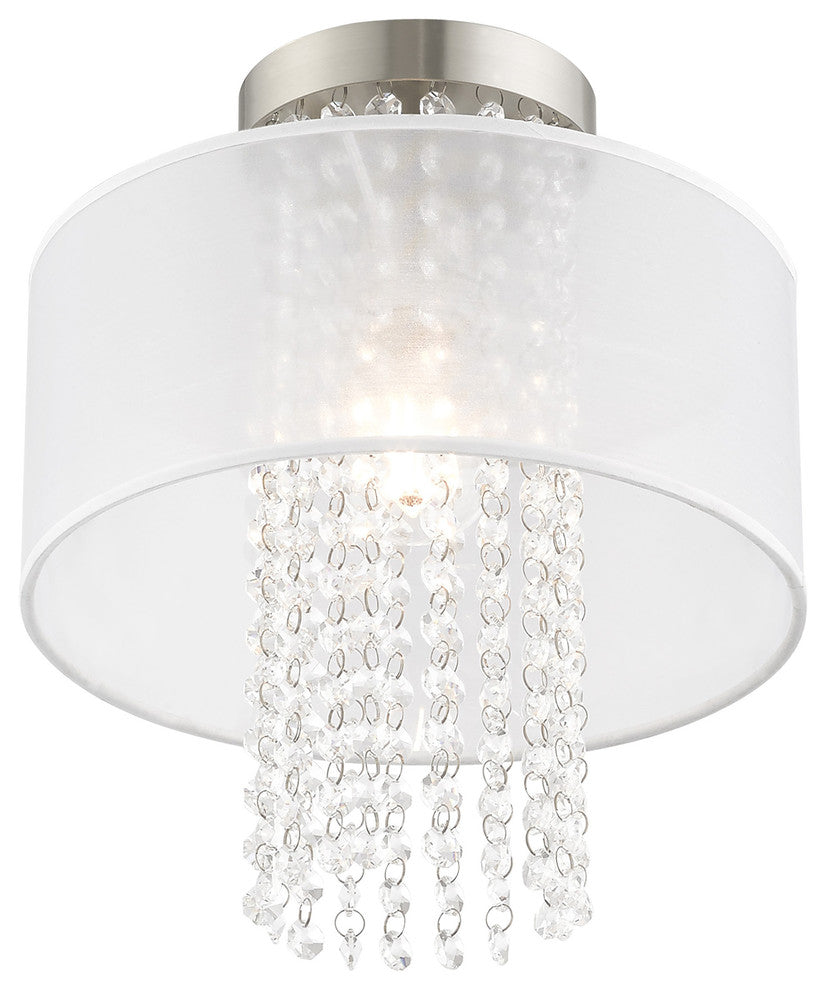 Livex Lighting Brushed Nickel 1-Light Ceiling Mount