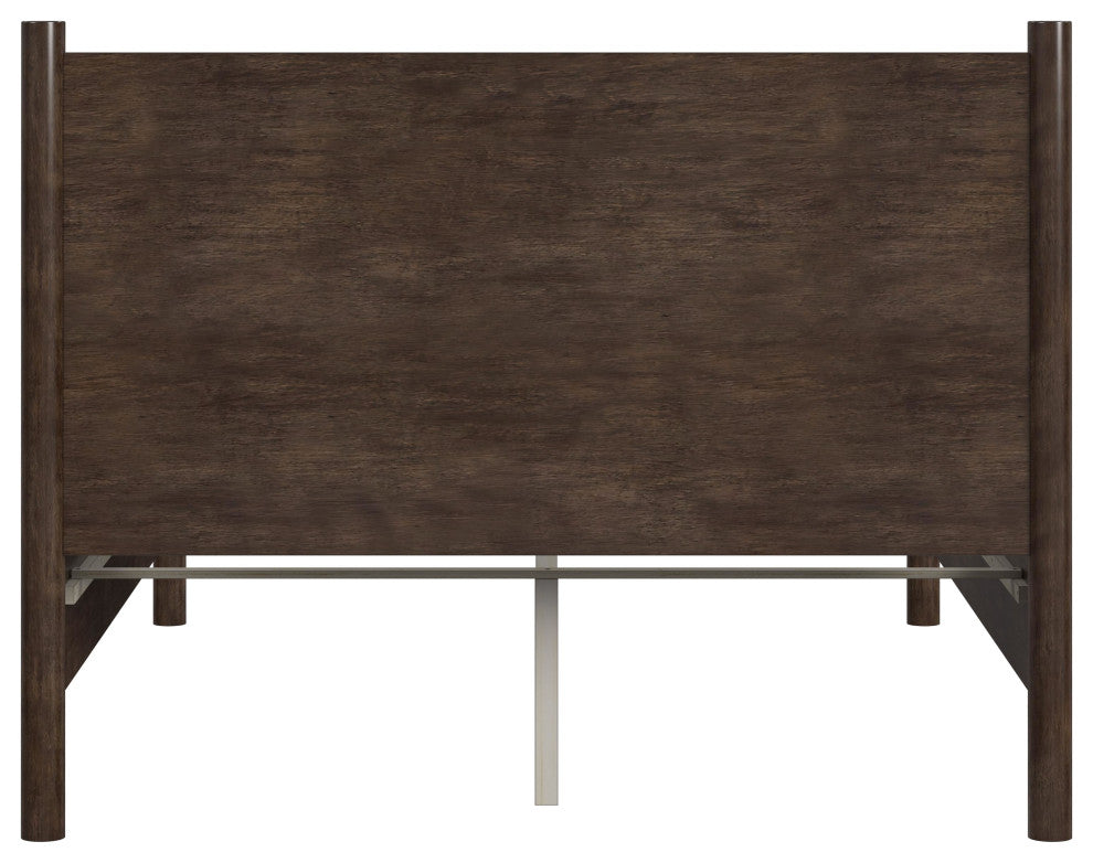 Lennon Rounded Leg Bed, Medium Brown, Queen