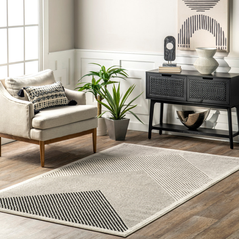 Nuloom Charline Modern Mountain Area Rug, Grey 6'7"x9'