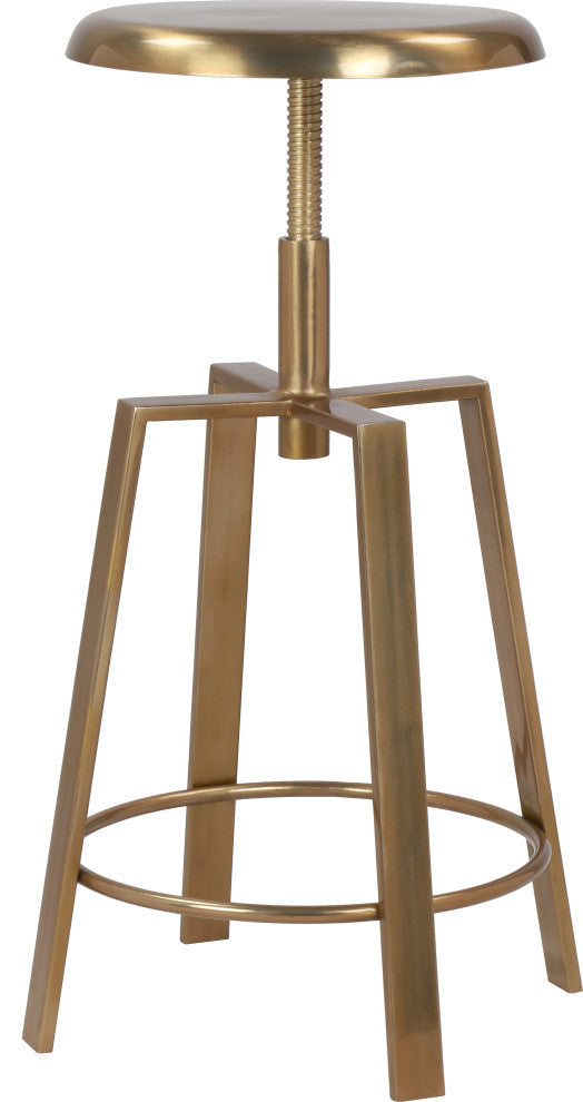 Lang Iron Adjustable Bar/Counter Stool, Gold