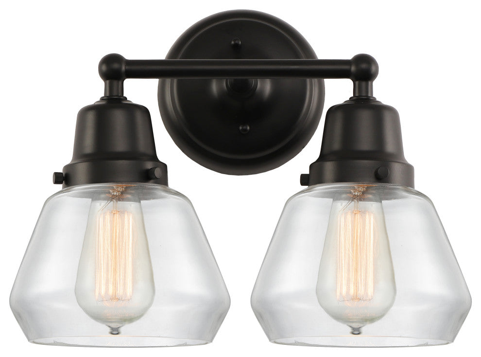 Innovations 623-2W-BK-G172 2-Light Bath Vanity Light, Matte Black