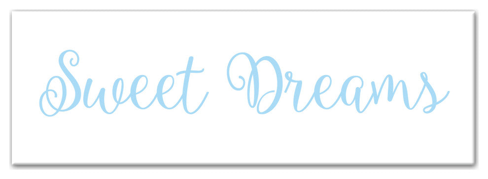 Sweet Dreams 12"x36" Canvas Wall Art, Blue