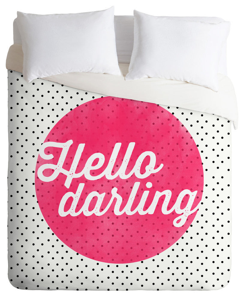 Deny Designs Allyson Johnson Hello Darling Dots Duvet Cover, Lightweight