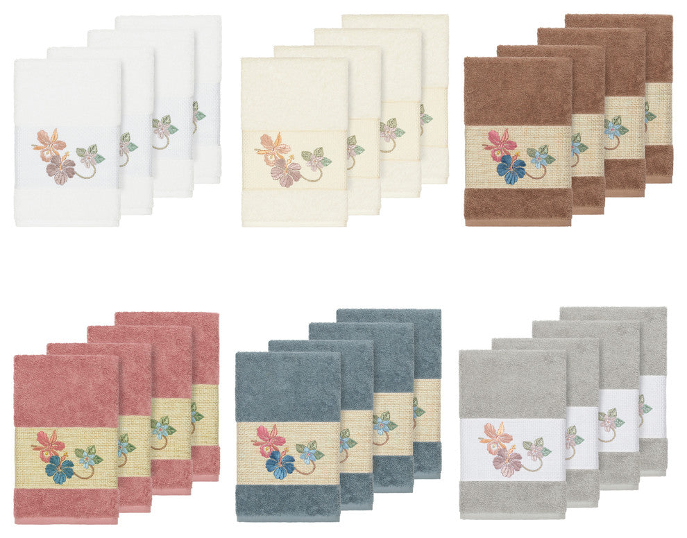 Caroline 4 Piece Embellished Hand Towel Set