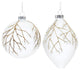 Glittered Glass Tree Branch Ornament, 6-Piece Set
