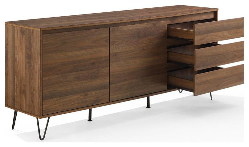 Teagan Record Storage Sideboard Brown Oak