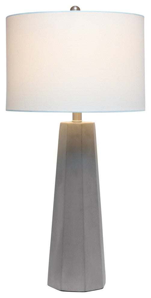 Lalia Home Concrete Pillar Table Lamp With White Fabric Shade