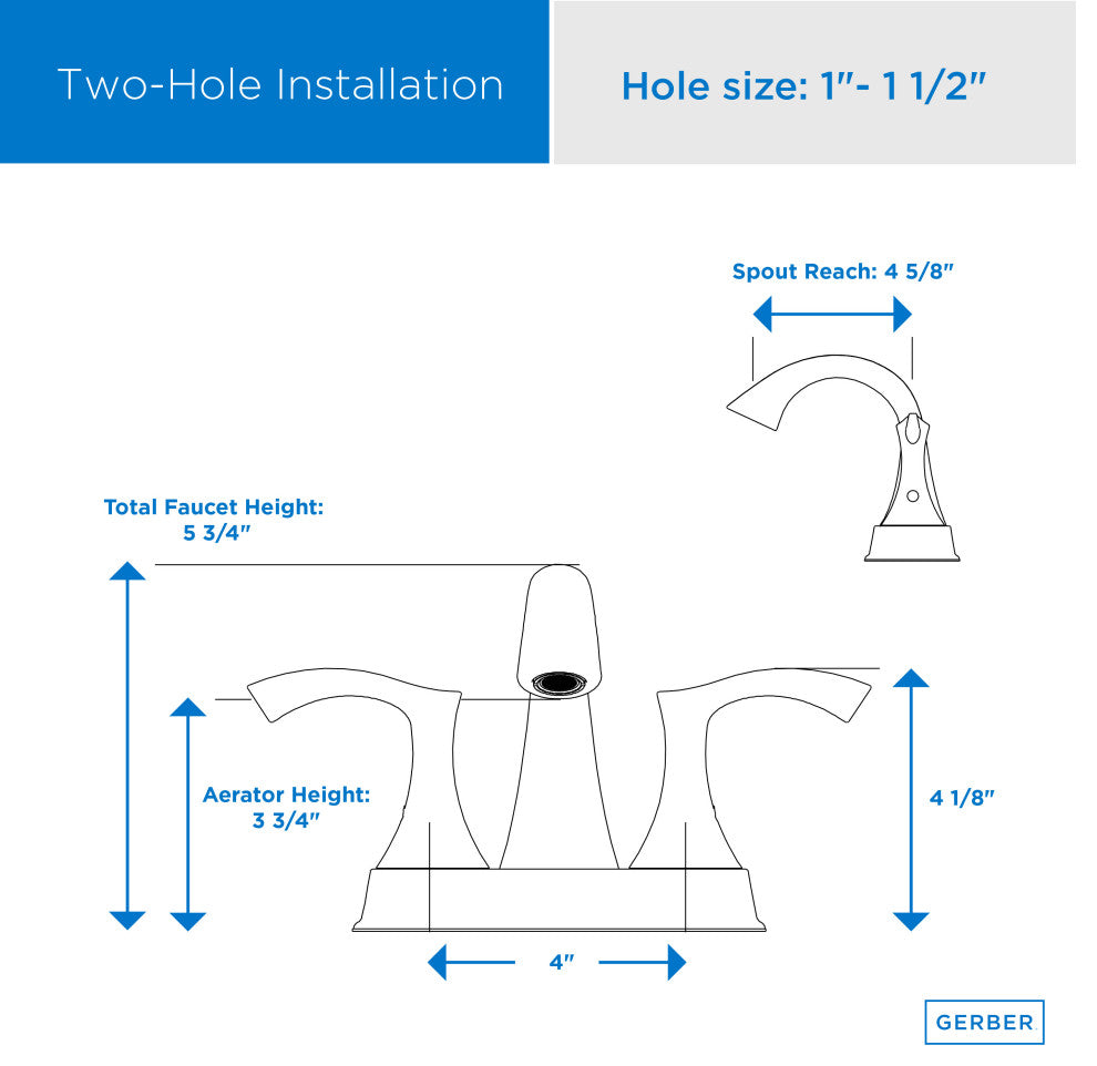 Antioch 2 Handle Centerset Faucet, 50/50 Touch Down Drain, Satin Black