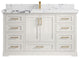 Boston 60" Single Bathroom Vanity in Alabaster 2" Viola Night