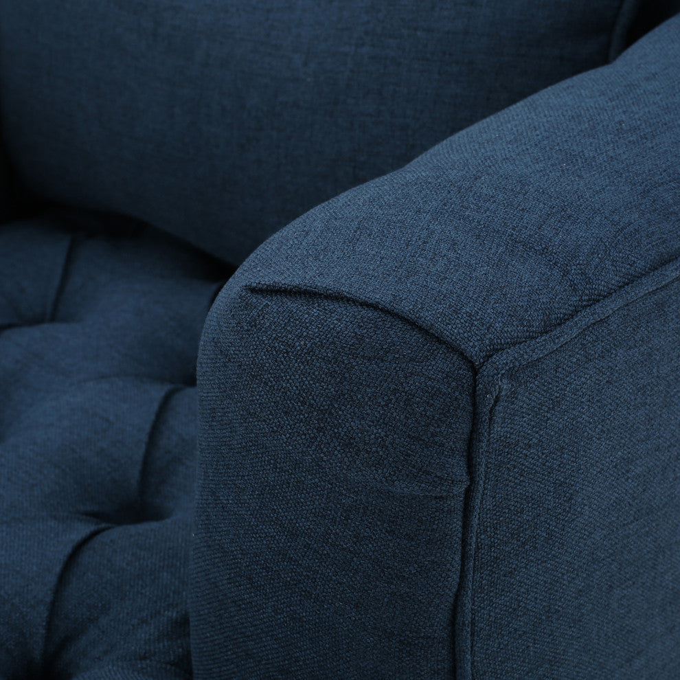 GDF Studio Kimberly Fabric Tufted Club Chair, Dark Blue