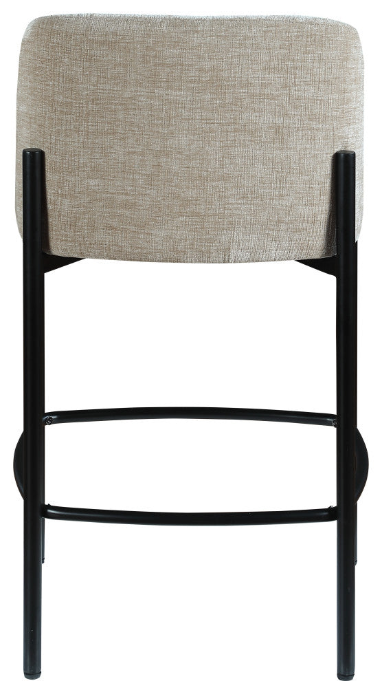 Burton Chenille Fabric Upholstered Stool (Set of 2), Beige