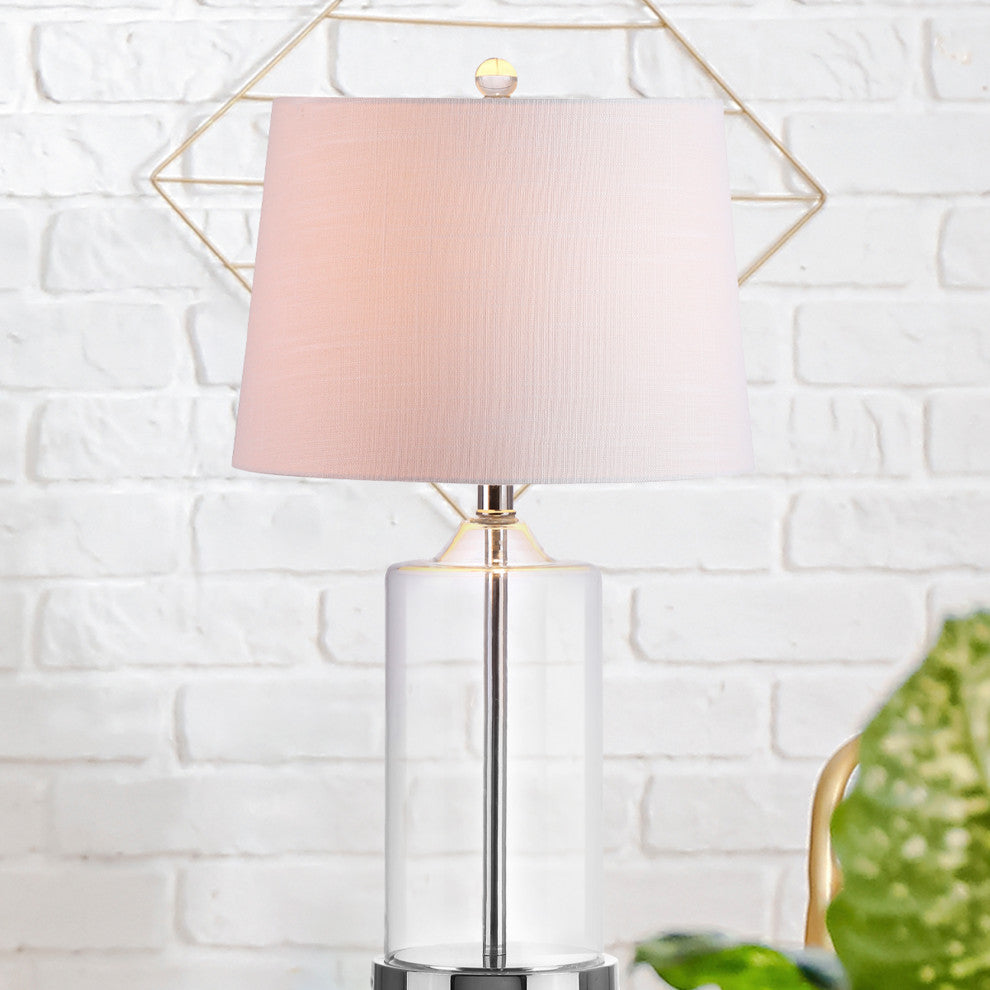 Walsh 25" Glass Table Lamp, Chrome