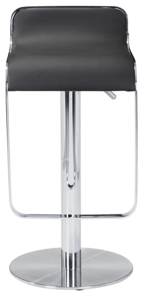 Bar Stool Chair Barstool, Faux Vinyl Leather, Steel, Black, Chrome, Cafe Bistro