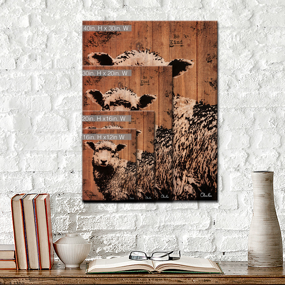 Ready2HangArt Farmhouse 'Sheep' Wrapped Canvas Animal Wall Art, 16"x20"
