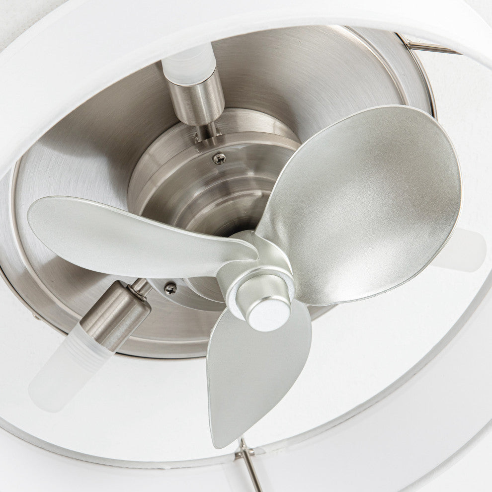 Whose Lamp 12.6-inch Modern Sand Nickel Small Flush Mount Ceiling Fan