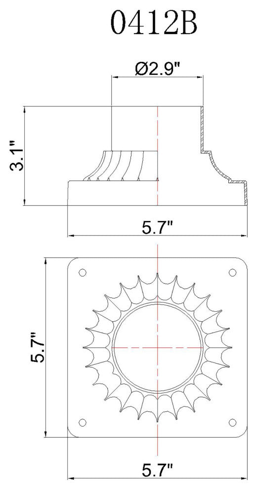 Granville 3.25" Black Pier Mount Base