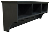Storage Shelf With Cubbies and Pegs, Black