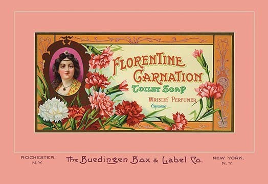 Florentine Carnation Toilet Soap - Fine Art Giclee Print 24" x 36"