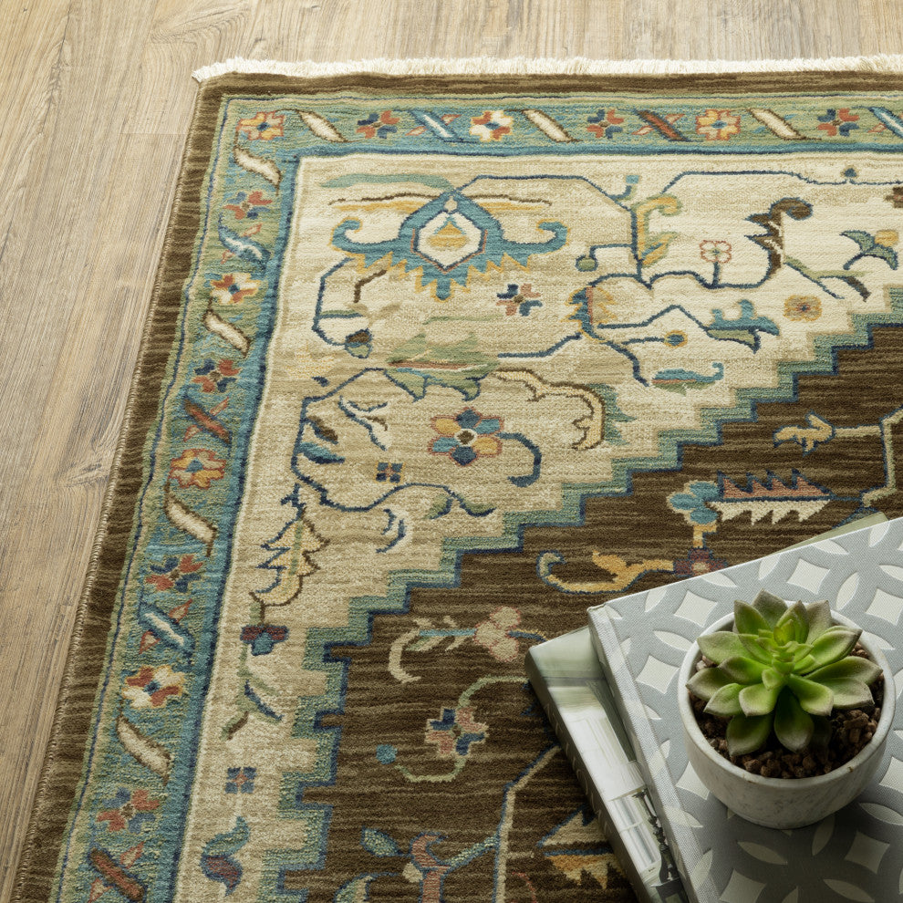 Fabienne Medallion Indoor Area Rug, Brown, 5'3"x7'6"