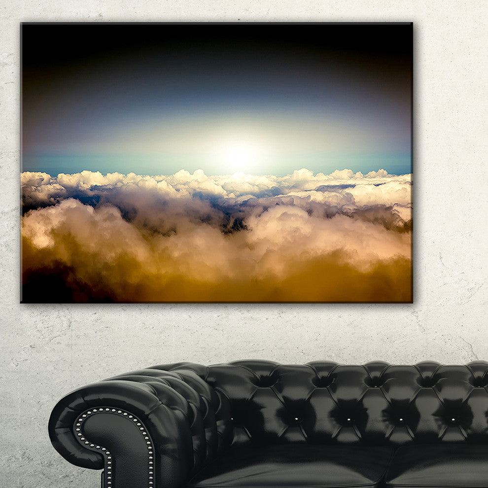 "Gloomy Sky Above Clouds" Contemporary Landscape Canvas Art, 40"x30"