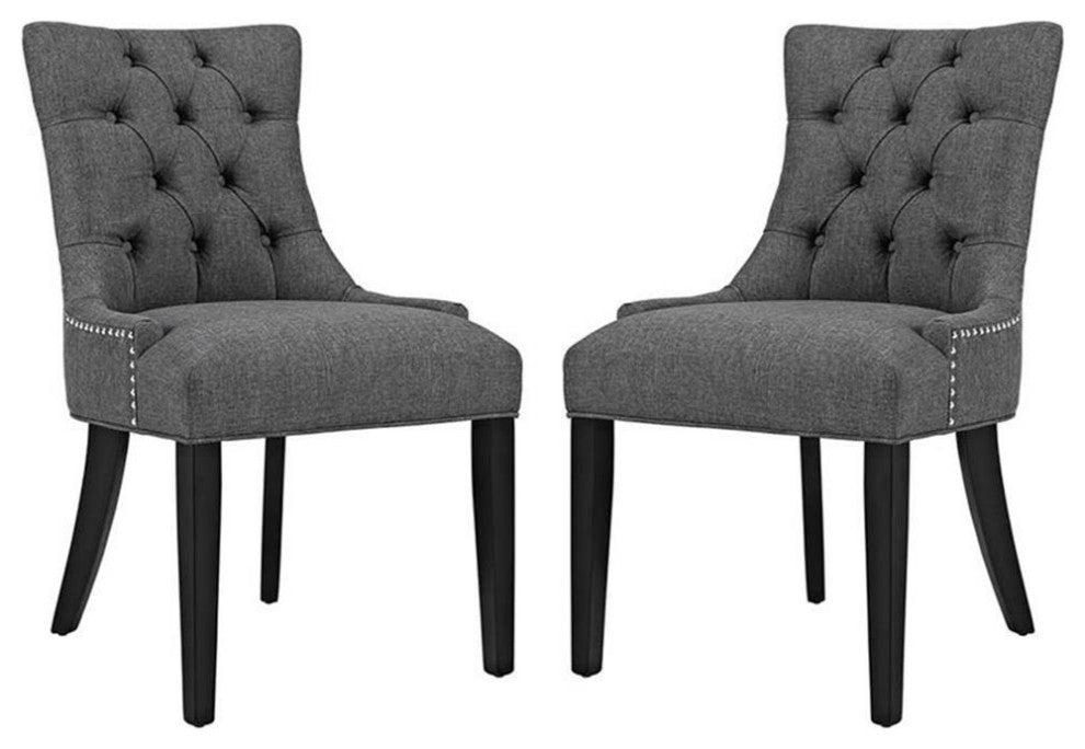 Gray Regent Dining Side Chair Fabric Set of 2