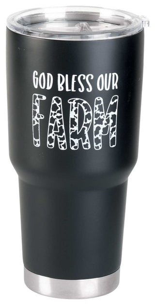 God Bless Our Farm Tumbler, Black, 30 Oz