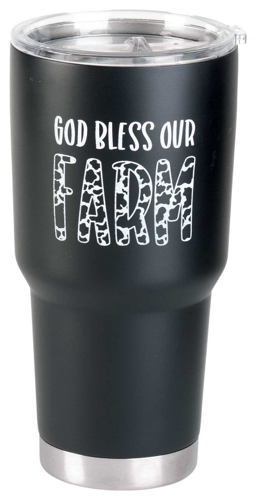 God Bless Our Farm Tumbler, Black, 30 Oz