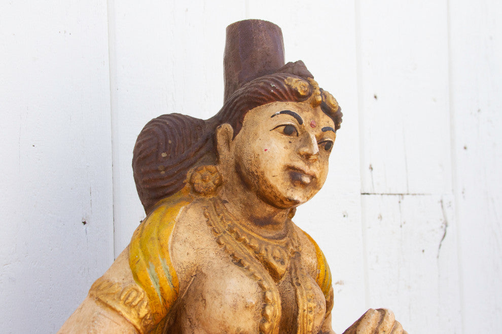Antique Indian Stone Temple Musician Statue