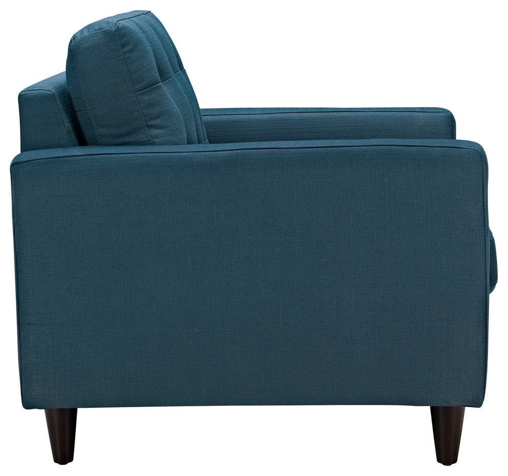 Modern Contemporary Living Room Sofa and Armchairs, Azure, 3-Piece Set