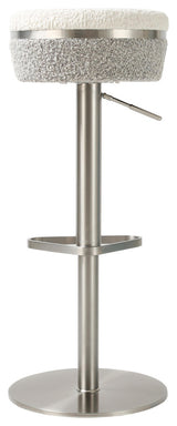 Astro White and Grea Boucle Adjustable Stool