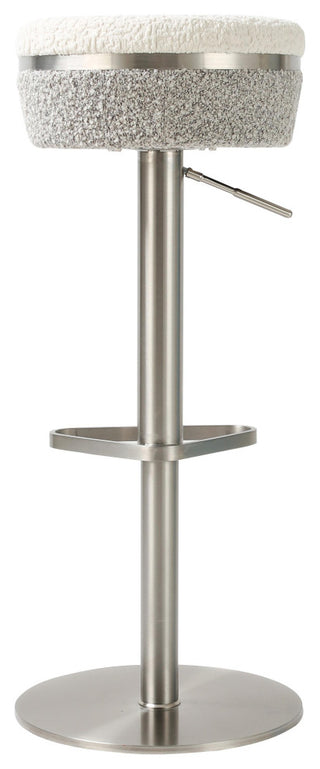 Astro White and Grea Boucle Adjustable Stool