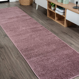 Haze Solid Low-Pile Light Purple 2 ft. x 12 ft. Runner Rug