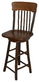 Hickory Panel Back Swivel Bar Chair, Walnut