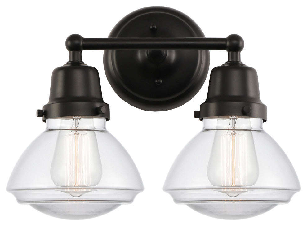 Innovations 623-2W-BK-G322 2-Light Bath Vanity Light, Matte Black