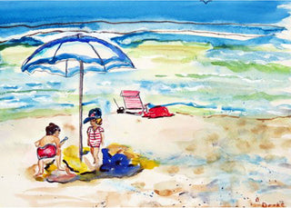 Children At The Beach Door Mat 18x26