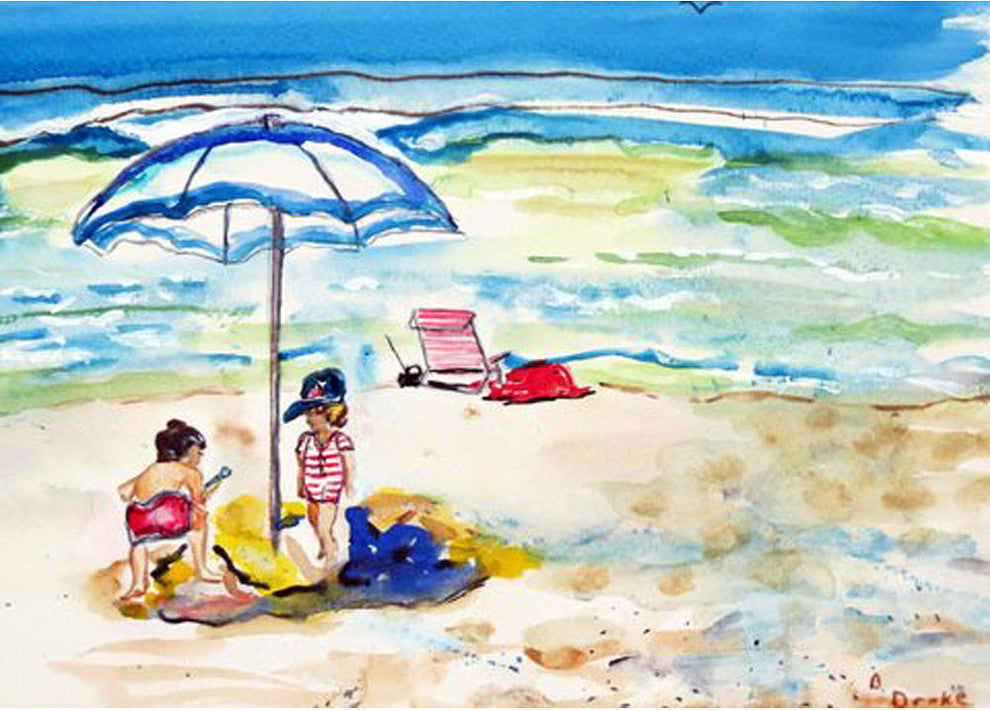 Children At The Beach Door Mat 18x26