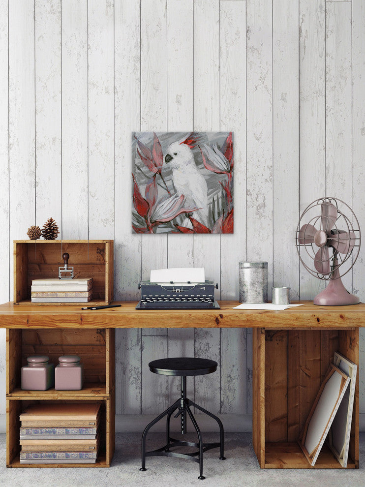"White Cockatoo II" Painting Print on Wrapped Canvas, 48"x48"