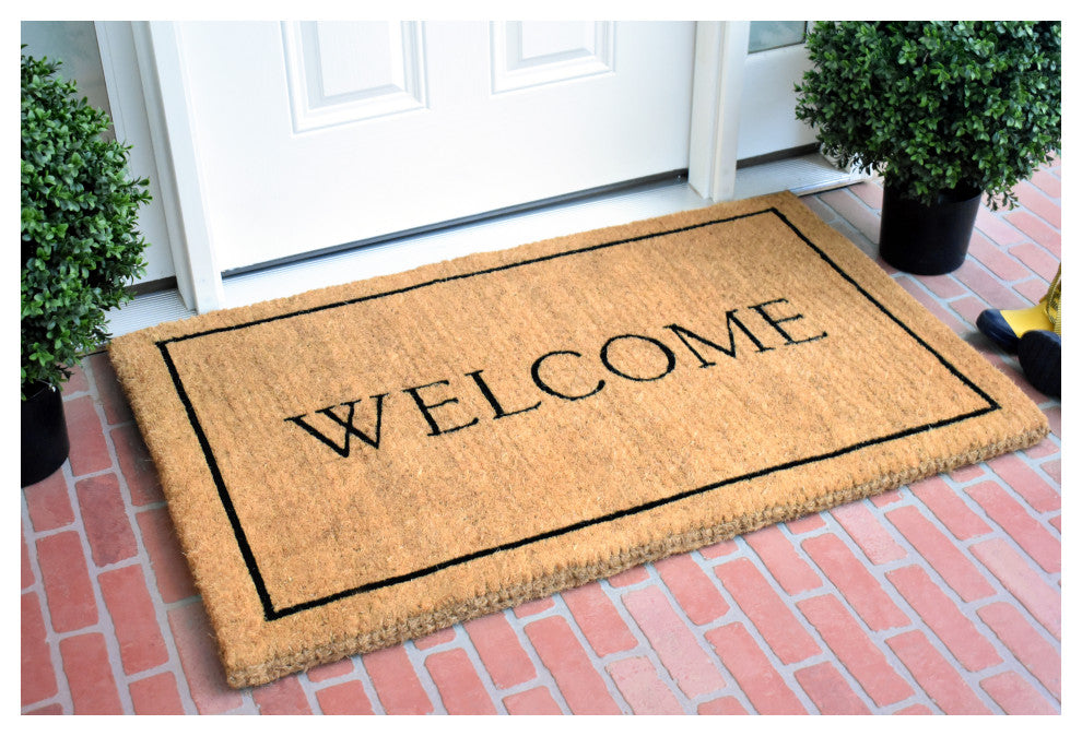 Calloway Mills Welcome Border, 100% Coir Doormat, 24"x36"