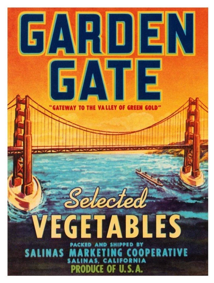 "Garden Gate Selected Vegetables" Digital Paper Print by Retrolabel, 25"x32"
