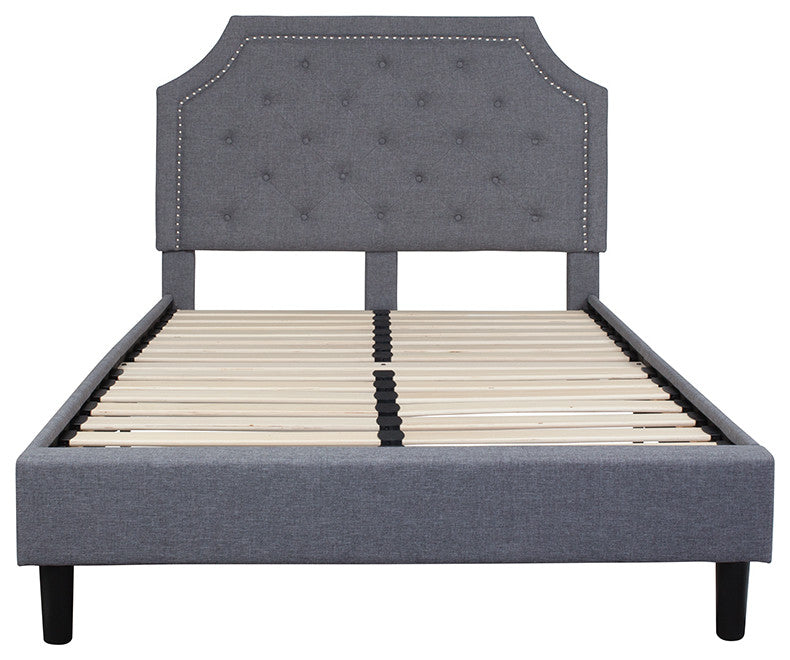 Full Platform Bed-Light Gray