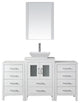 Virtu Dior 60" Single Bathroom Vanity, White With White Top, Faucet and Mirror