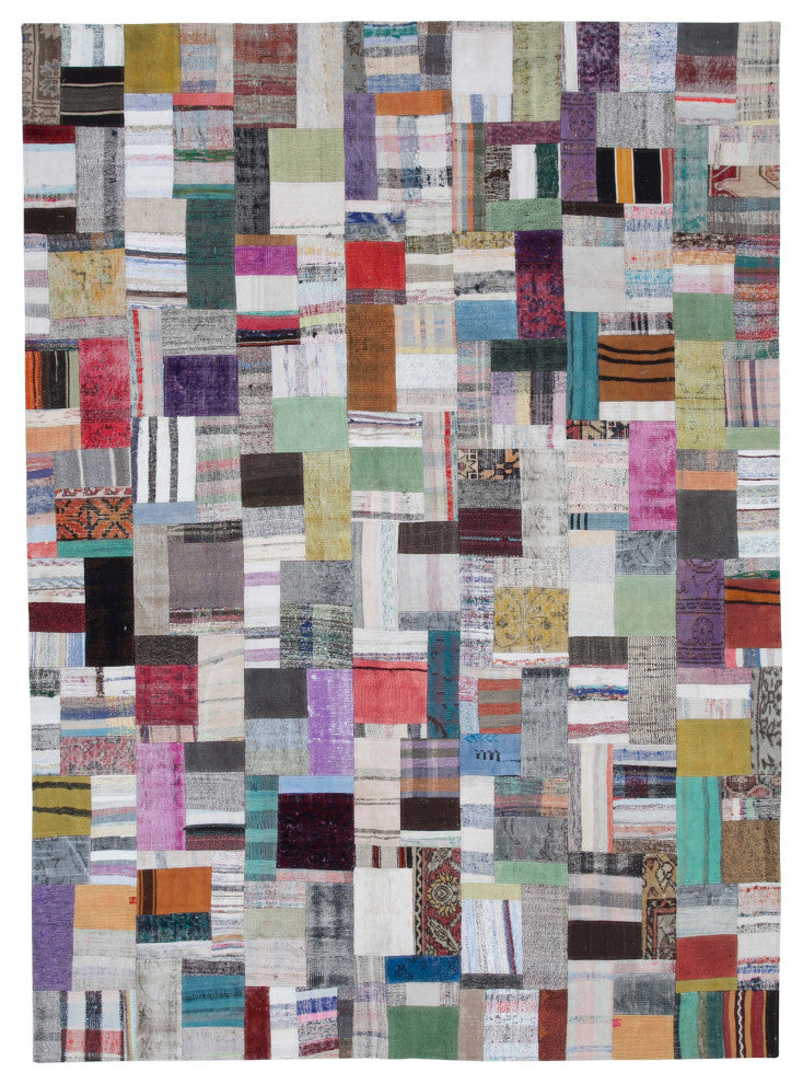 Rug N Carpet - Handmade Oriental 8' 4'' x 11' 5'' Unique Patchwork Kilim Rug