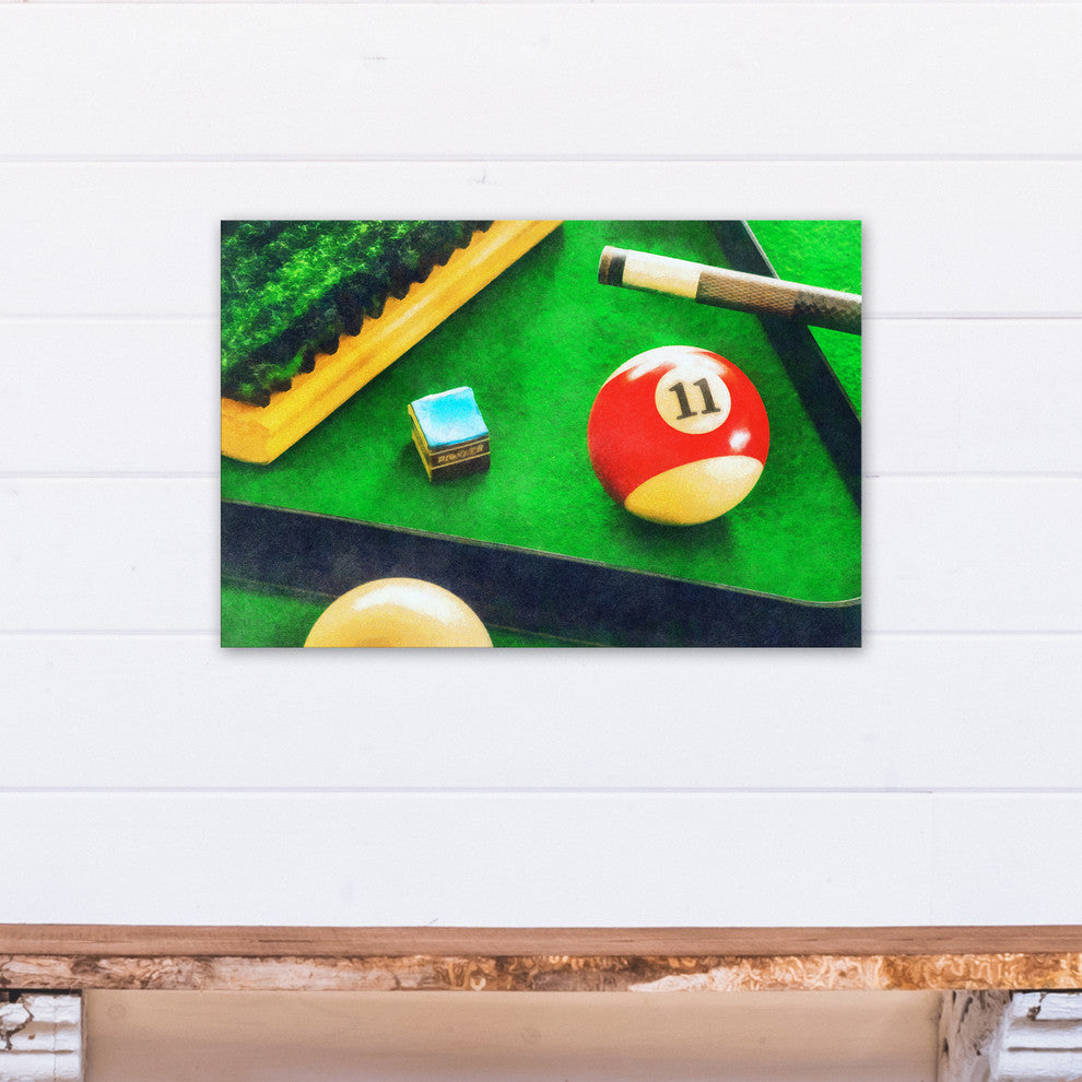 Faded Billards Pool Table 16"x24" Print on Canvas