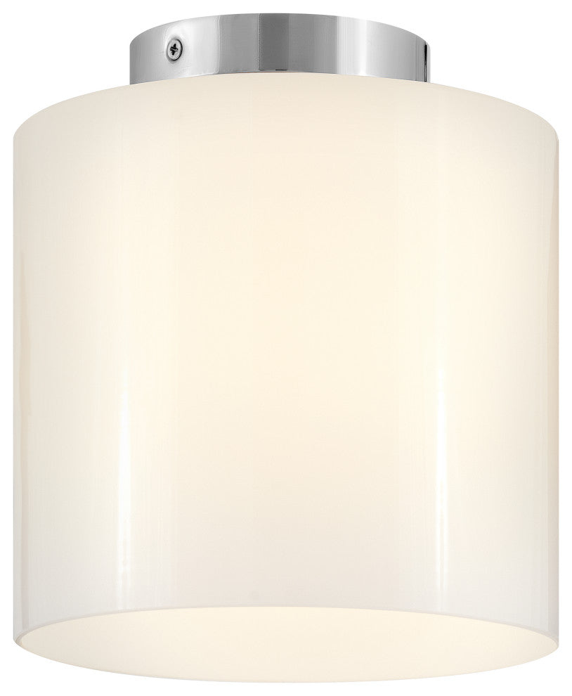Lark Pippa 8.5" Flush Mount Ceiling Light, Polished Nickel + Cased Opal Shade