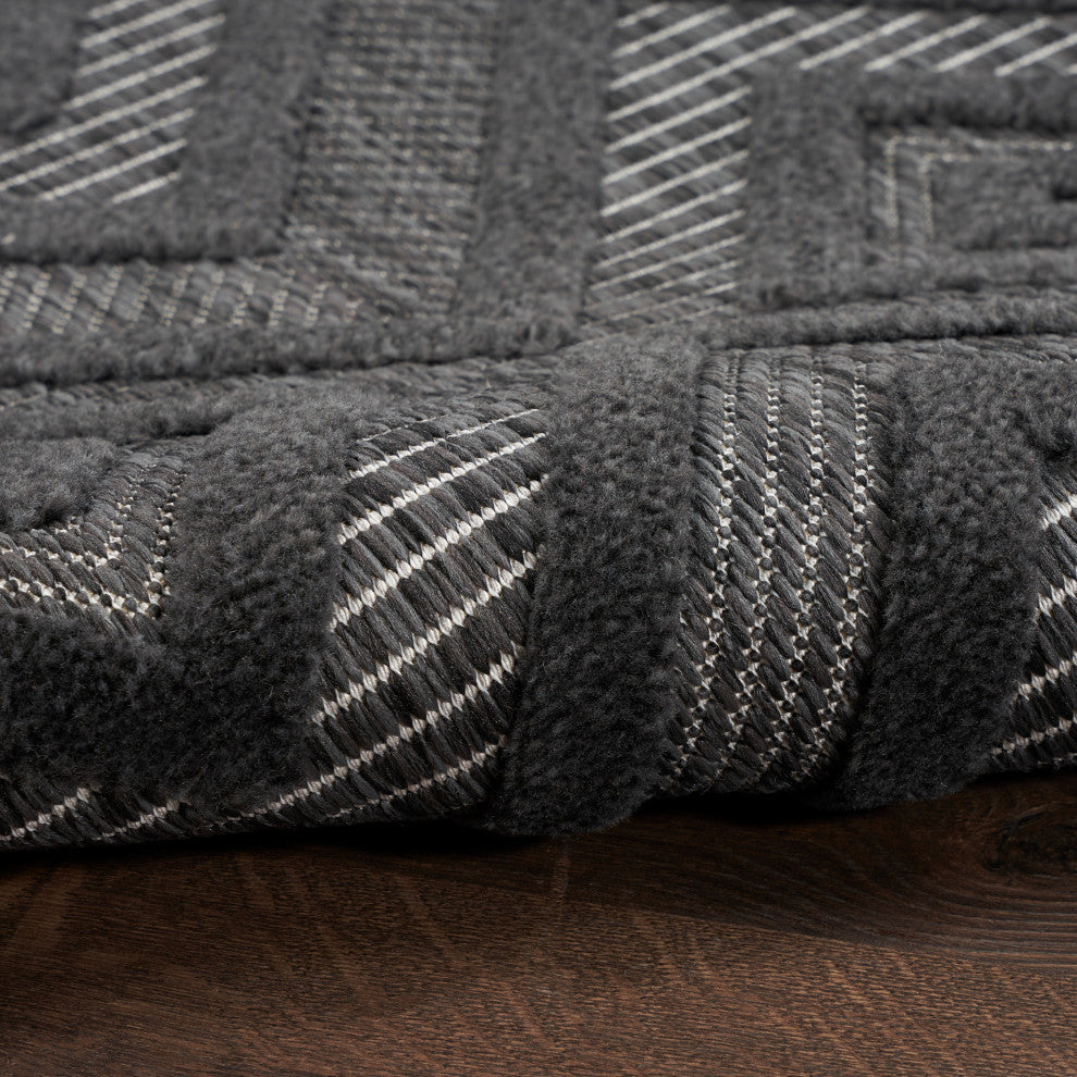 Nourison Versatile 7' x 10' Charcoal/Black Modern Area Rug