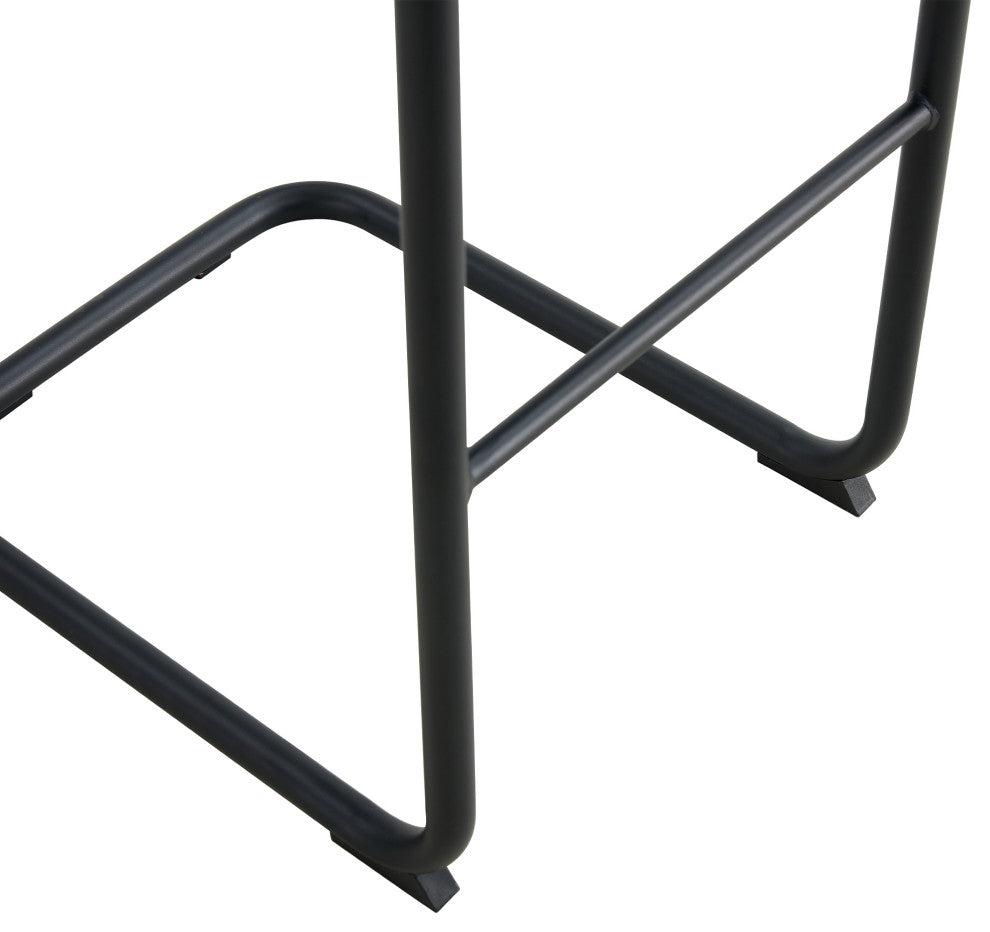 Modern PU 4 Bar chairs with Metal Legs for Dining,kitchen and Bar, Dark Brown